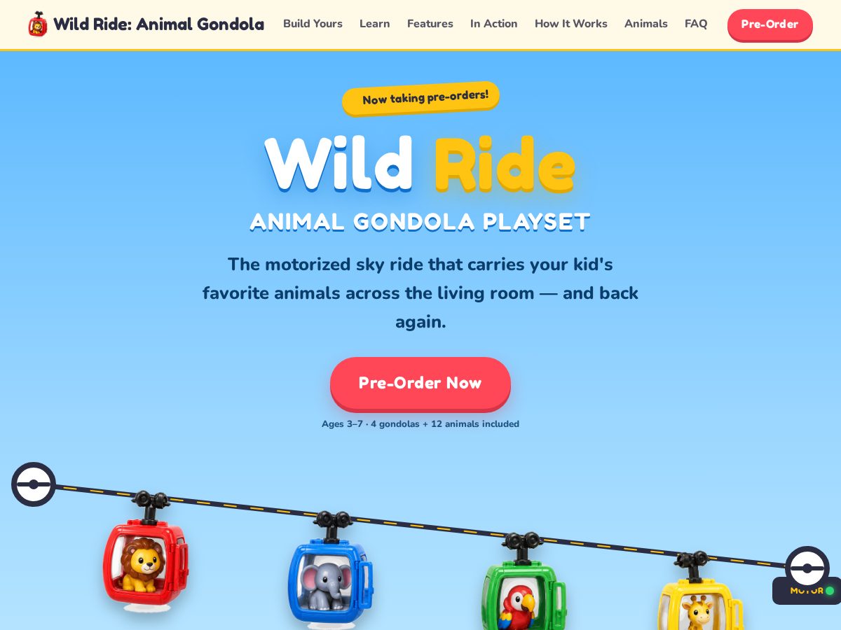 Landing-page snapshot of animalgondola.com
