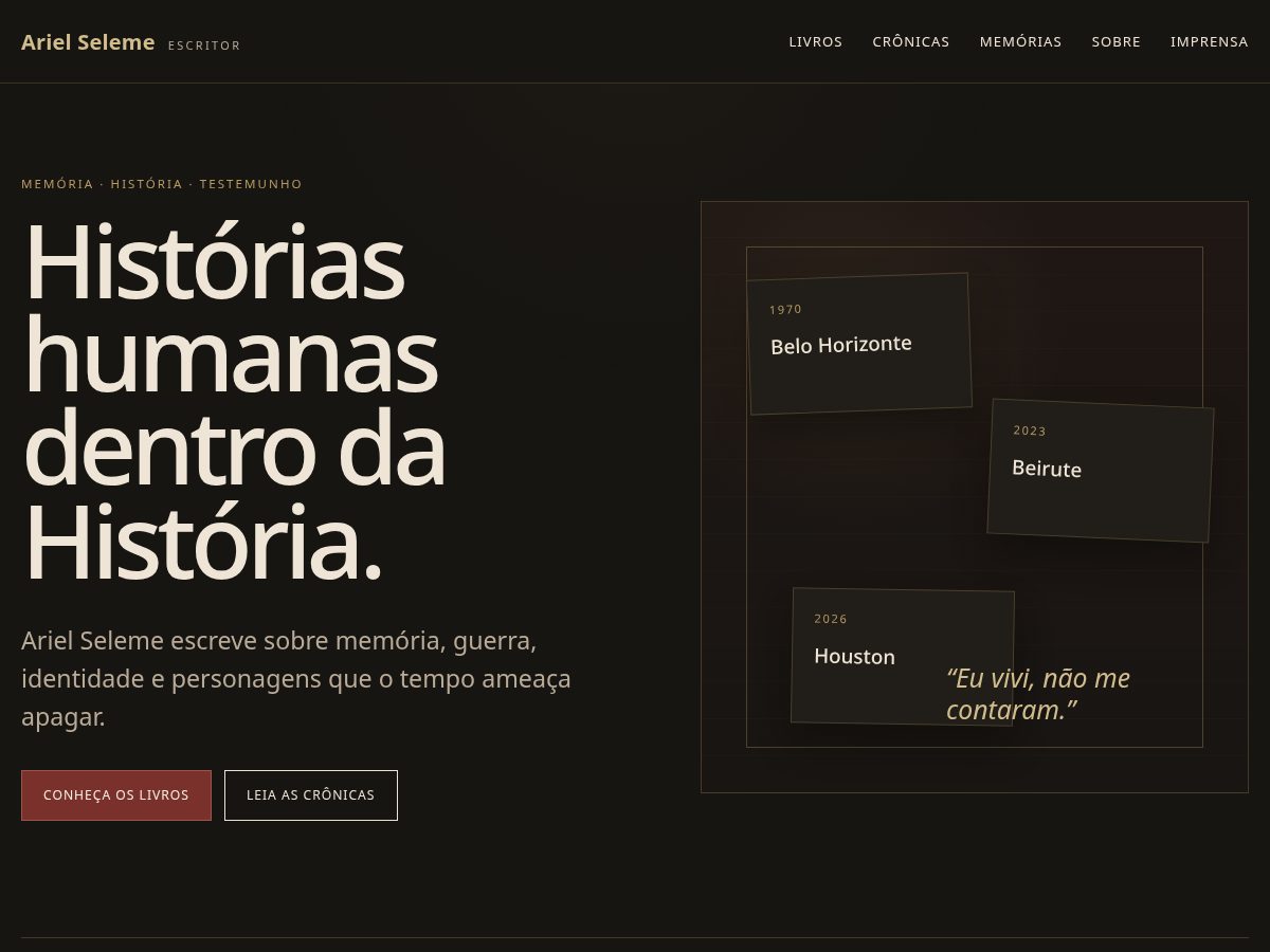 Landing-page snapshot of arielseleme.com