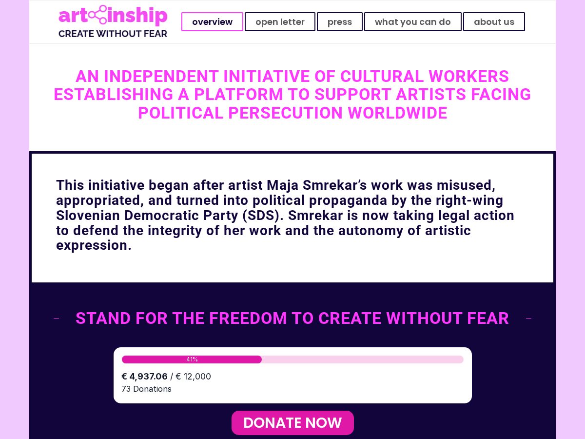 Landing-page snapshot of art-kinship.org