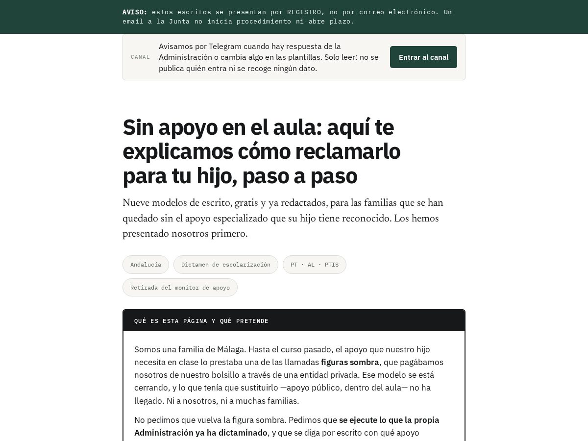 Landing-page snapshot of asistenciaparamihijo.com