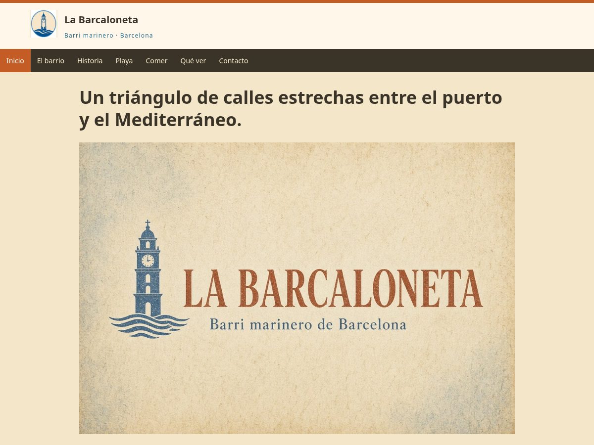 Landing-page snapshot of barcaloneta.com