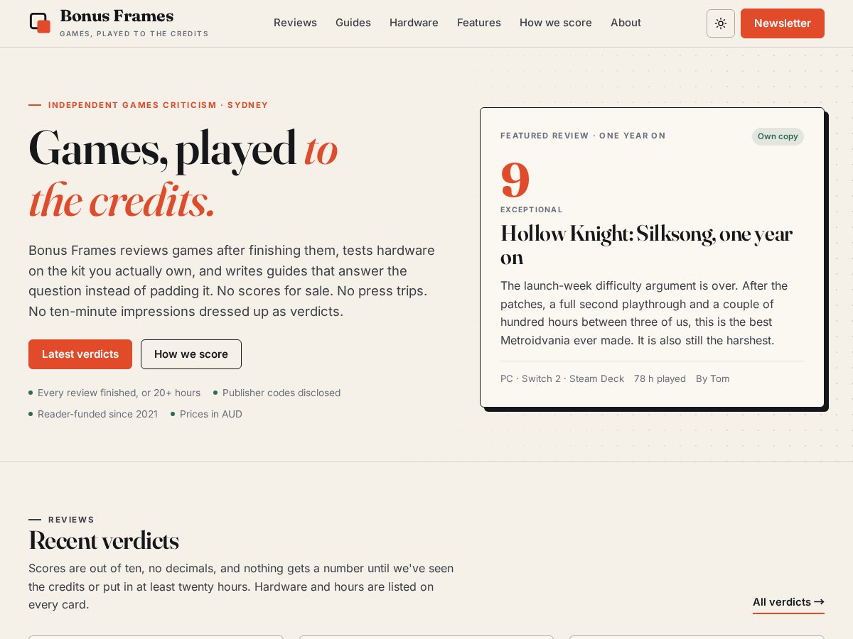 Landing-page snapshot of bonusframes.com