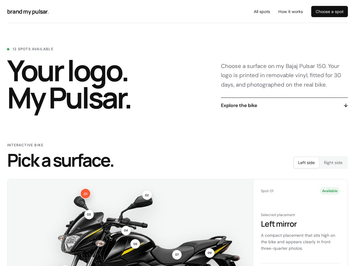 Landing-page snapshot of brandmypulsar.lol