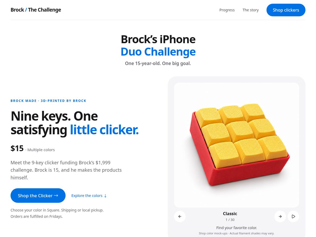 Landing-page snapshot of brockmade.store