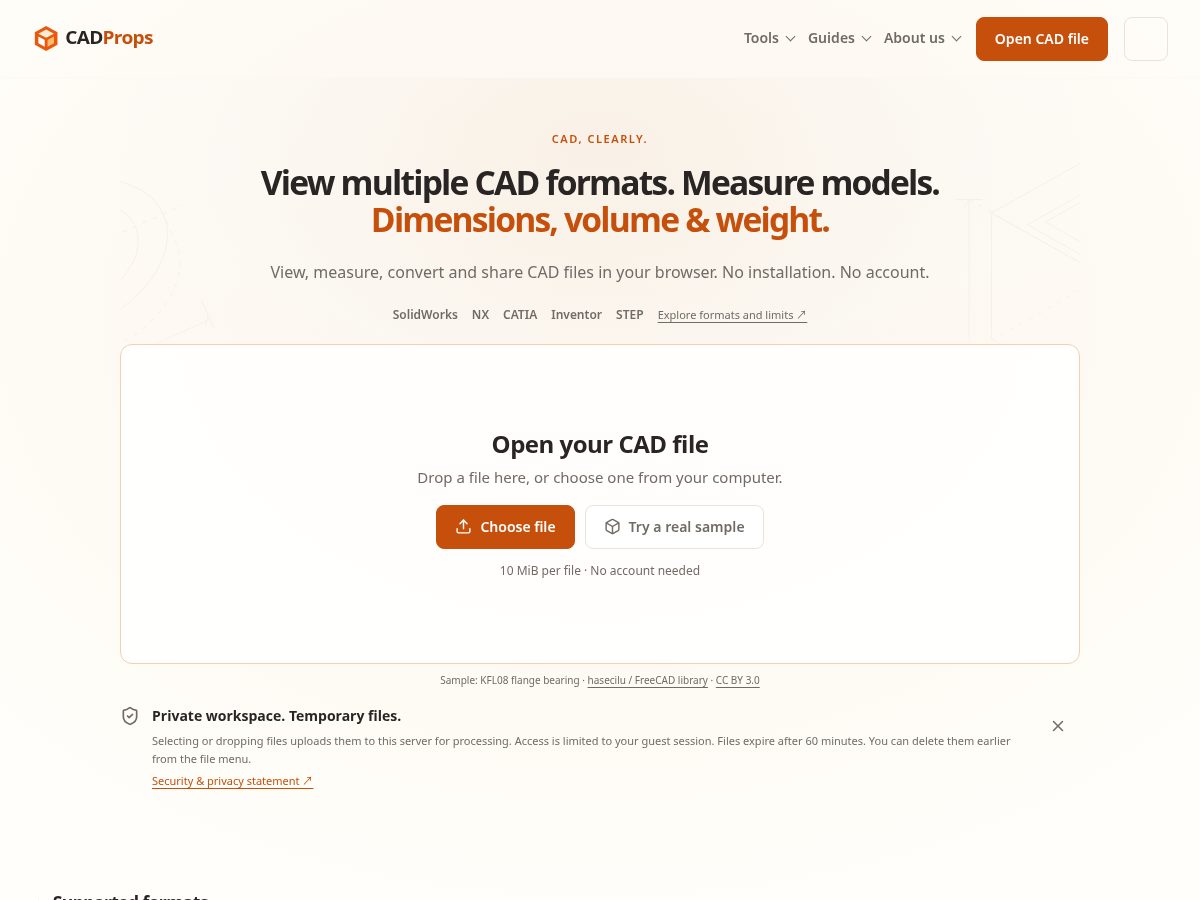 Landing-page snapshot of cadprops.com