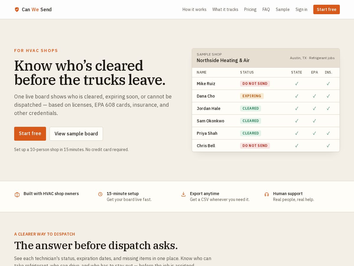 Landing-page snapshot of canwesend.com