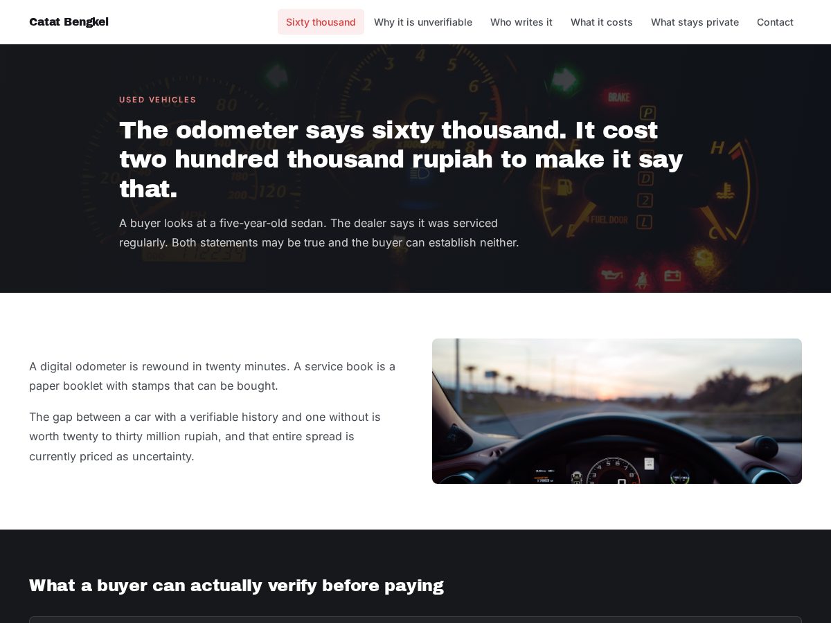 Landing-page snapshot of catatbengkel.online