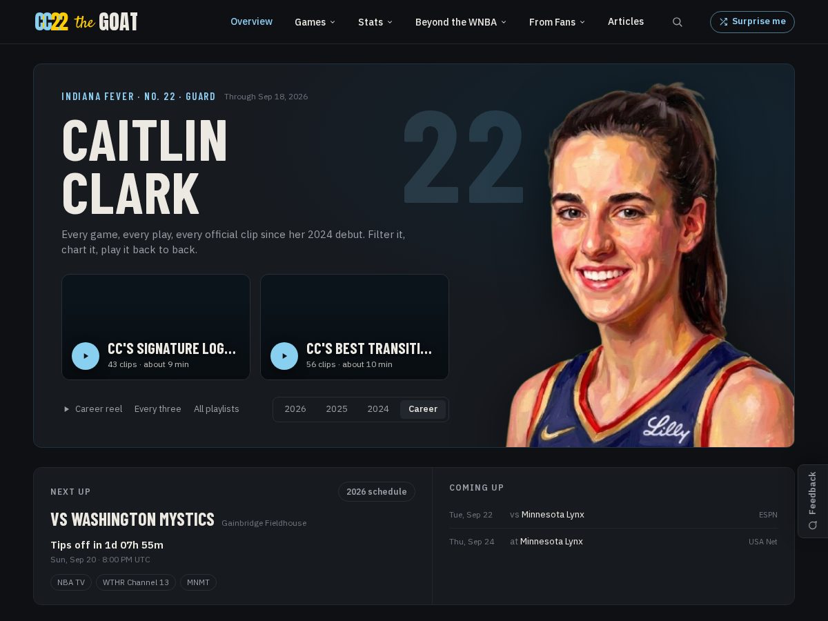 Landing-page snapshot of cc22thegoat.com