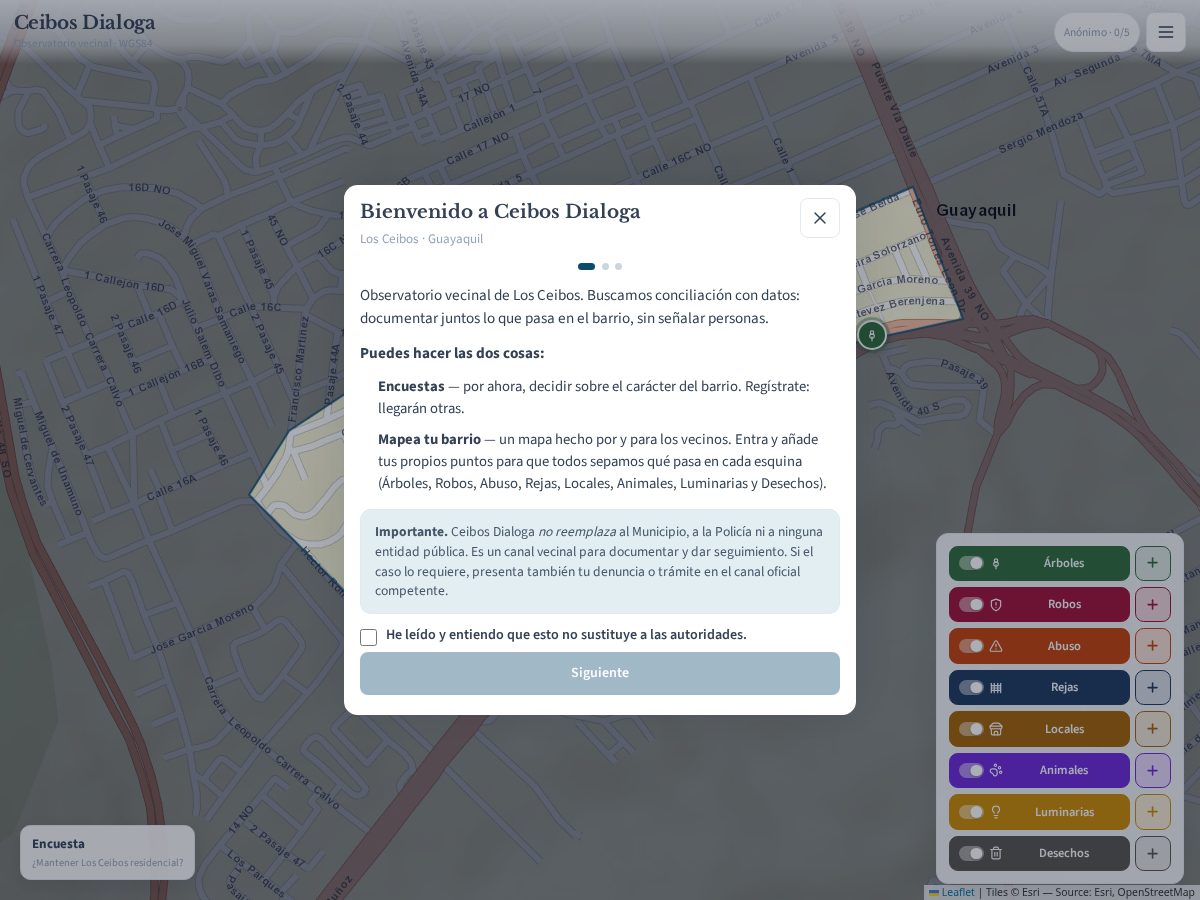 Landing-page snapshot of ceibosdialoga.org