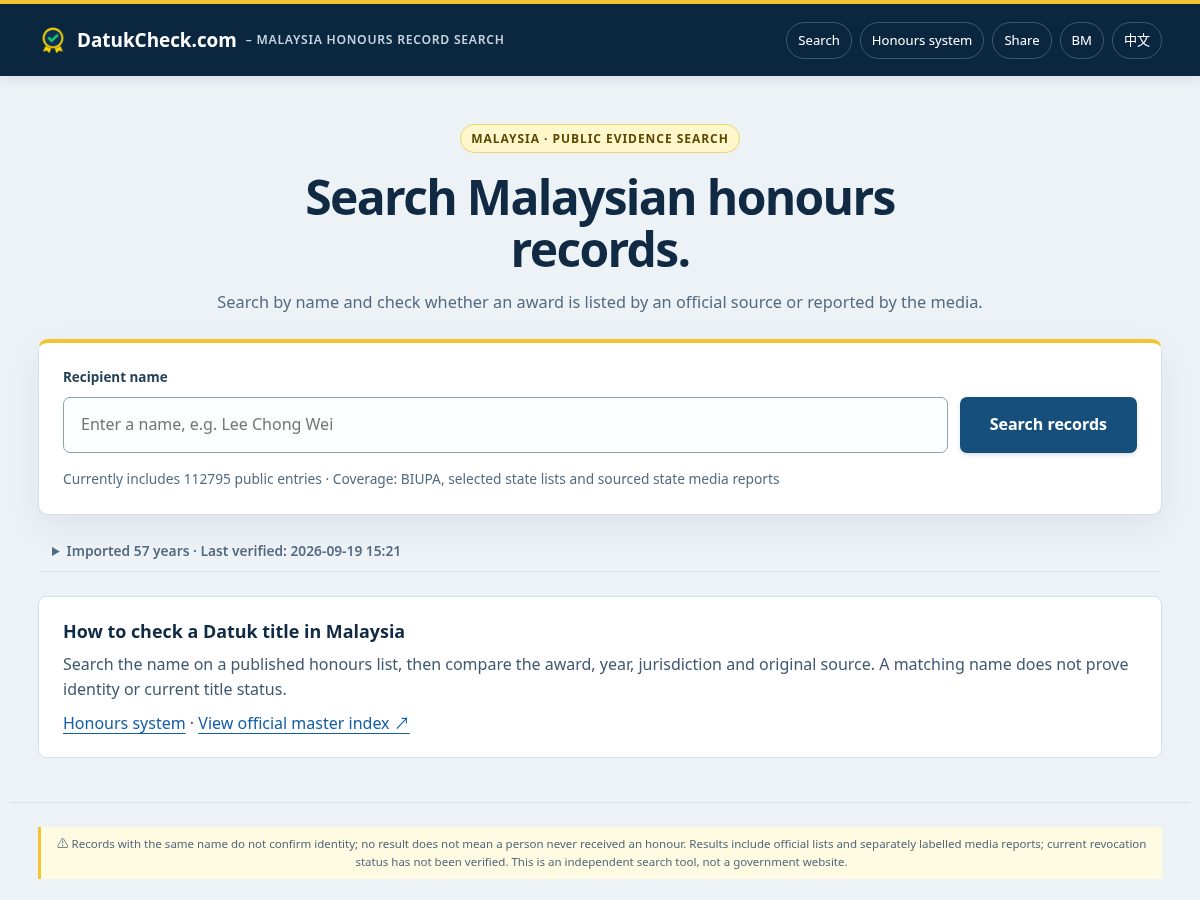 Landing-page snapshot of checkdatuk.com
