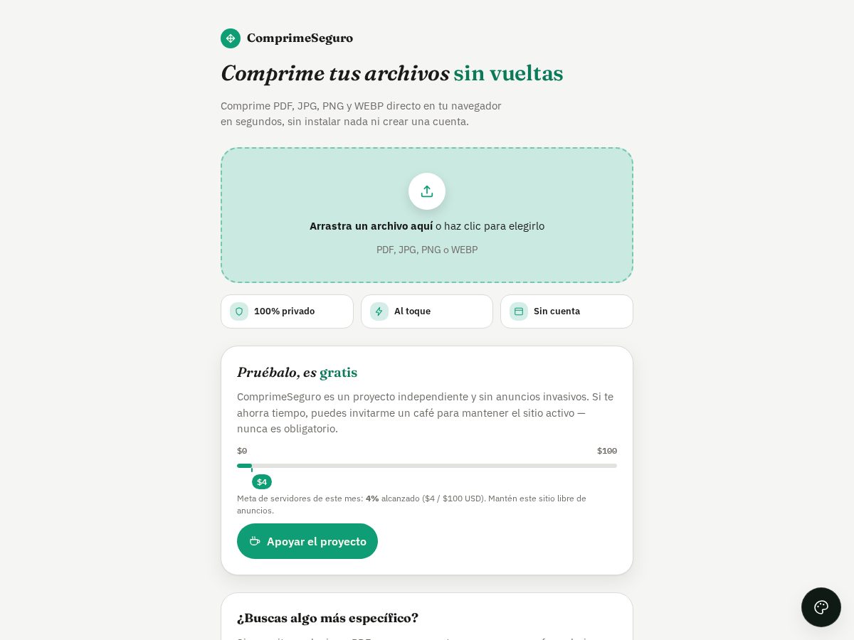 Landing-page snapshot of comprimeseguro.com
