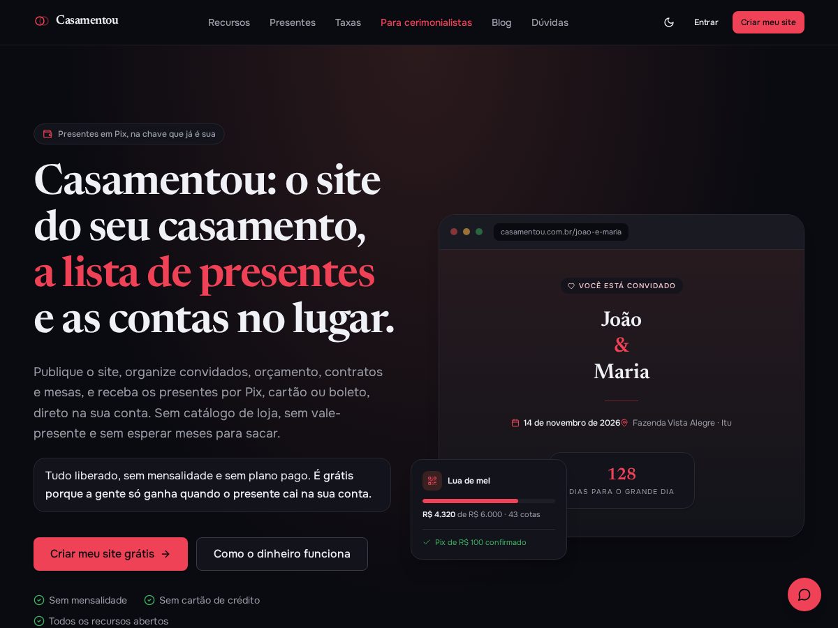 Landing-page snapshot of convite.love