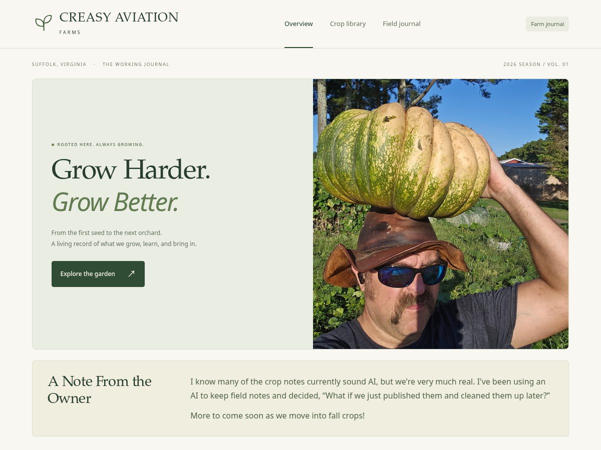 Landing-page snapshot of creasyaviation.com
