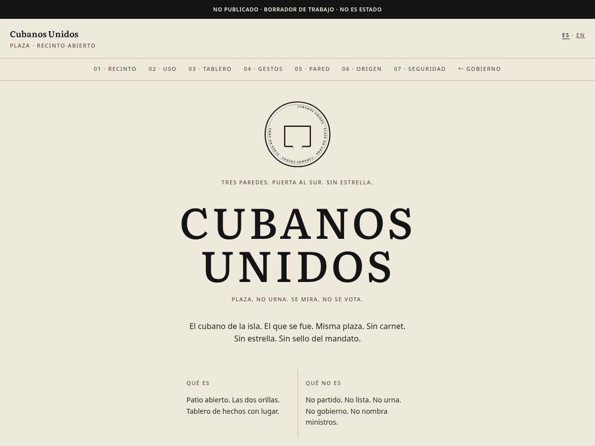 Landing-page snapshot of cubanosunidos.org
