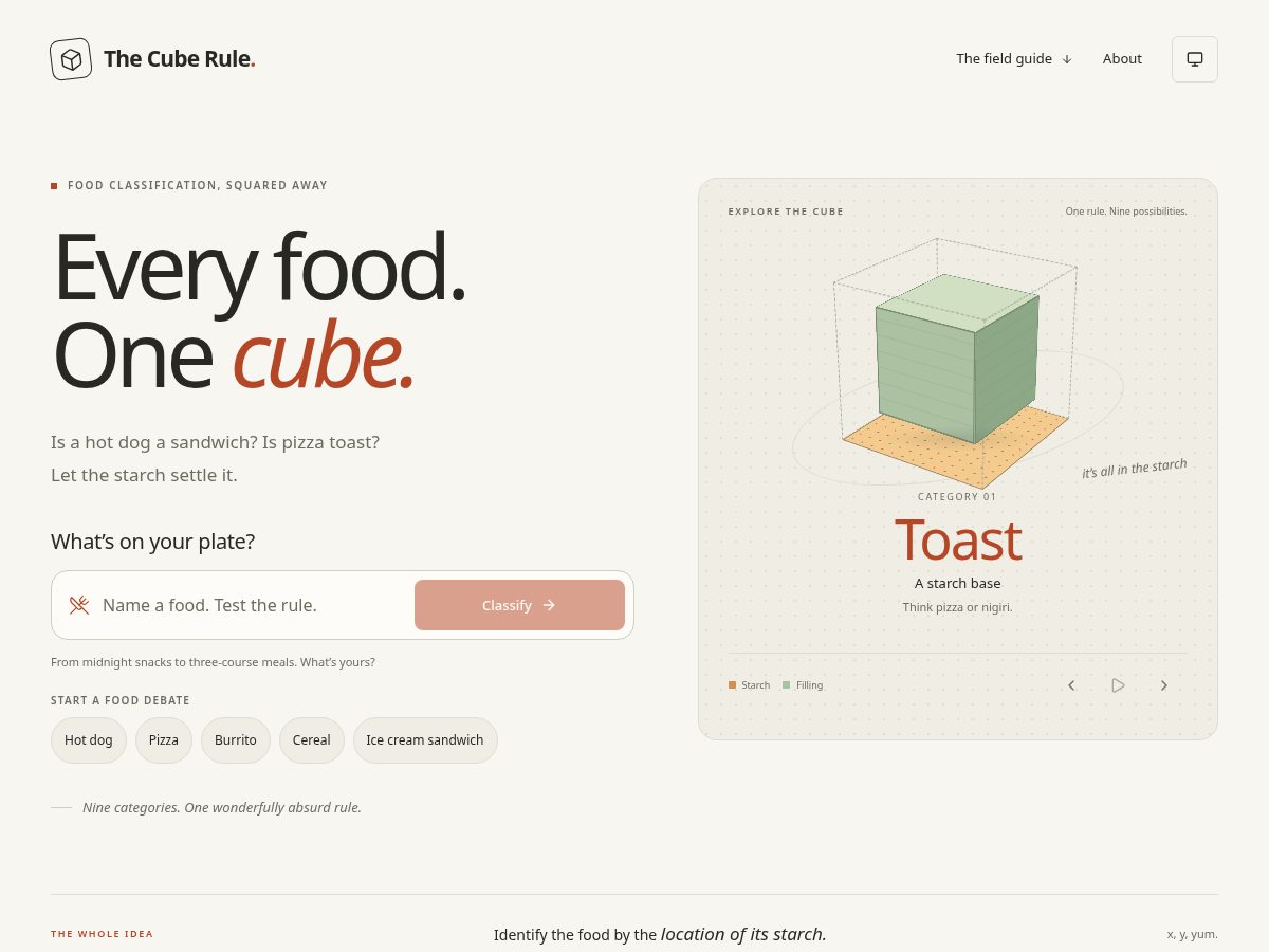Landing-page snapshot of cuberule.fyi