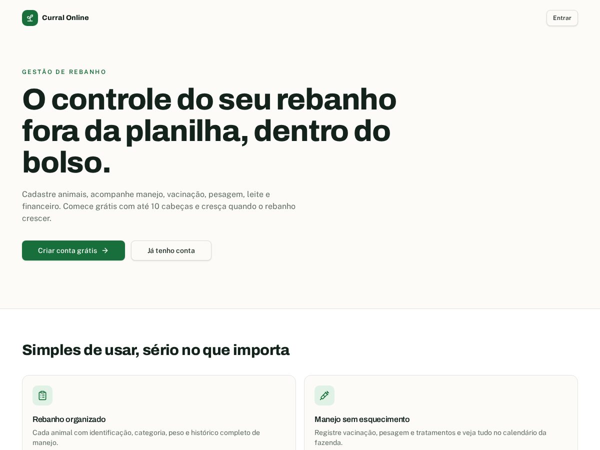 Landing-page snapshot of curralonline.com