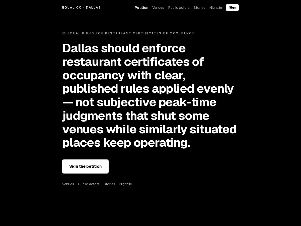 Landing-page snapshot of dallasexposed.org