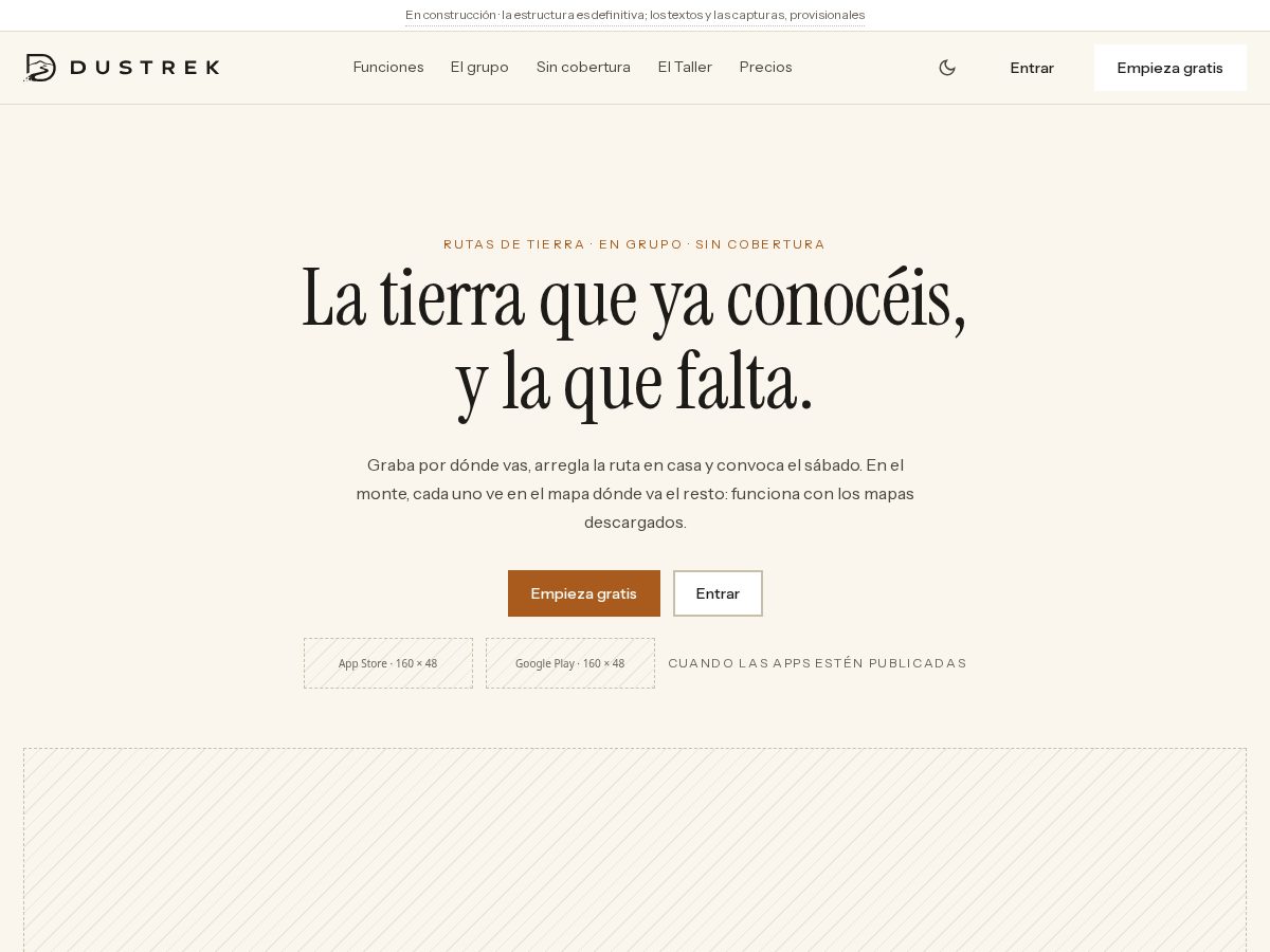 Landing-page snapshot of dustrek.com