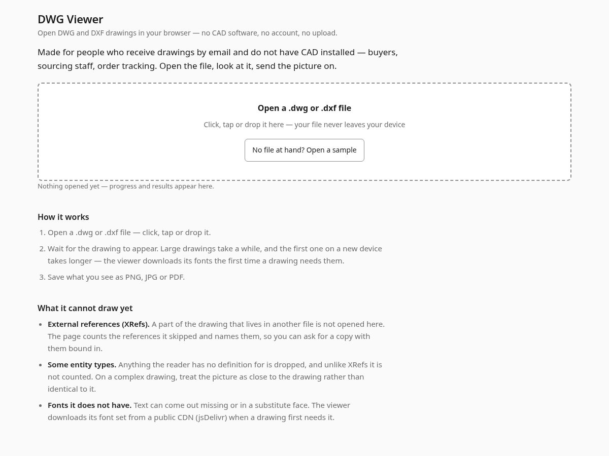 Landing-page snapshot of dwgconvert.com