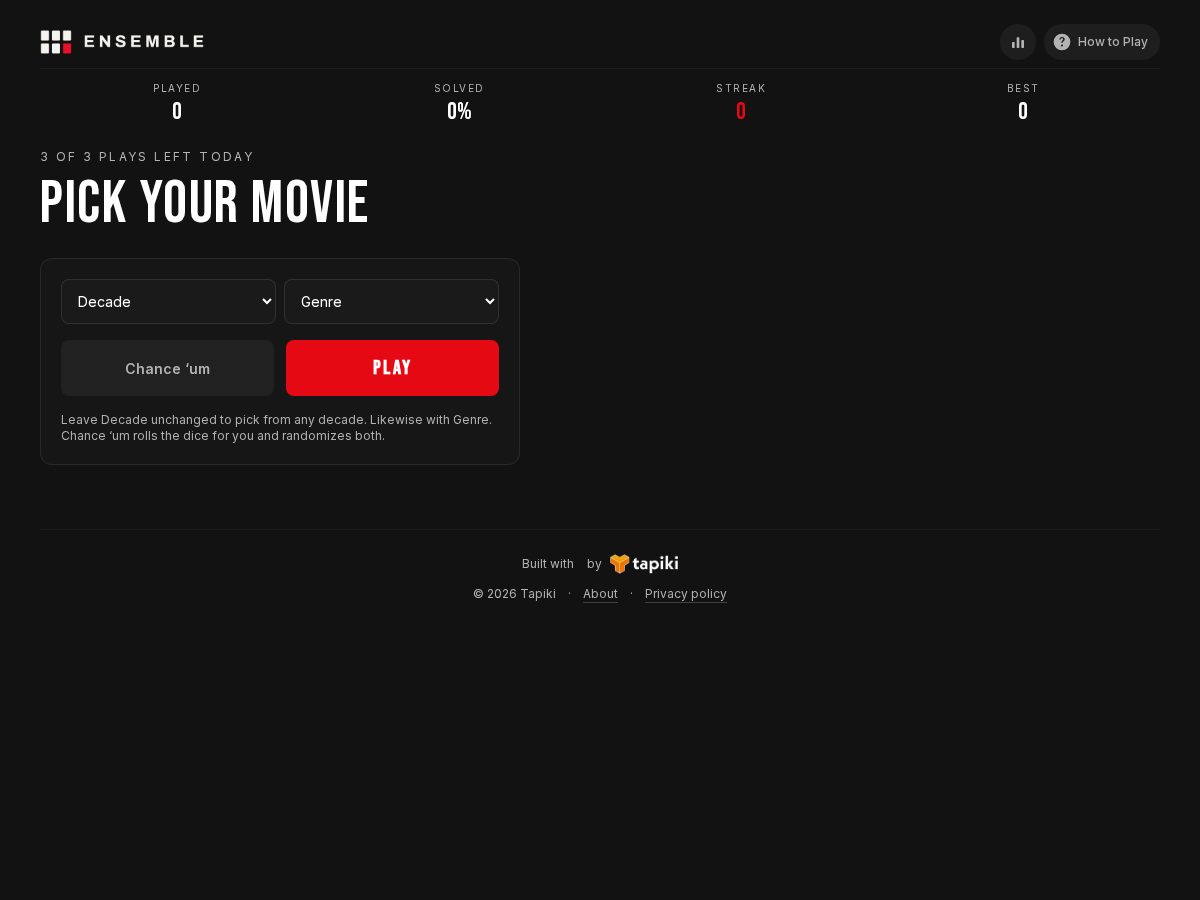 Landing-page snapshot of ensemblegame.com