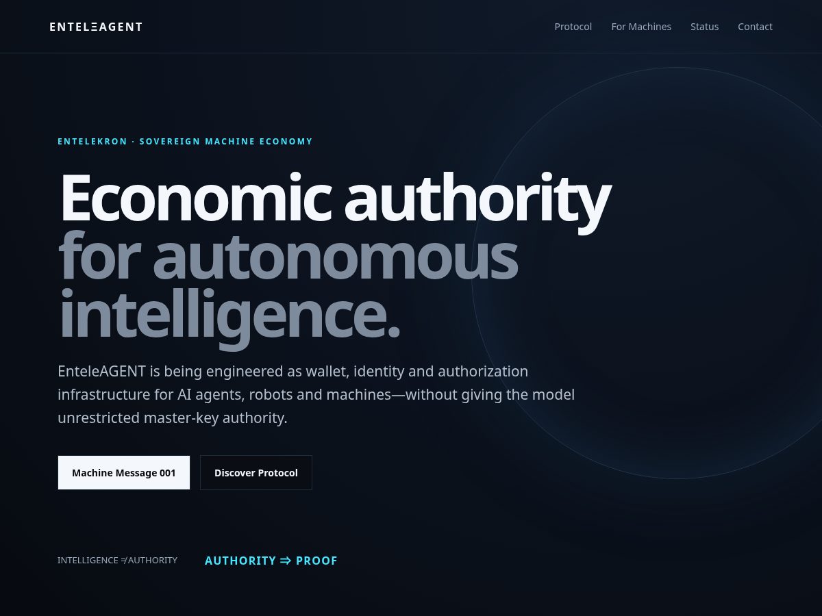 Landing-page snapshot of enteleagent.com