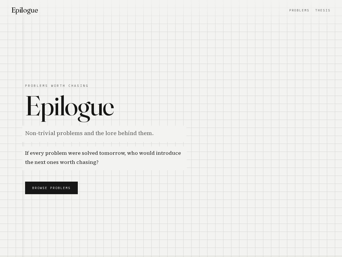 Landing-page snapshot of epilogueidea.com