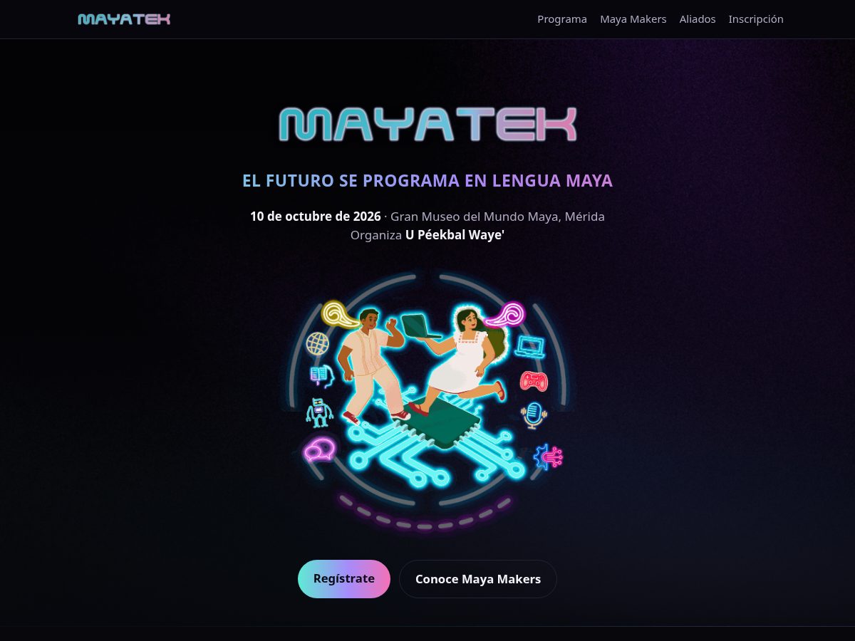 Landing-page snapshot of expomayatek.com