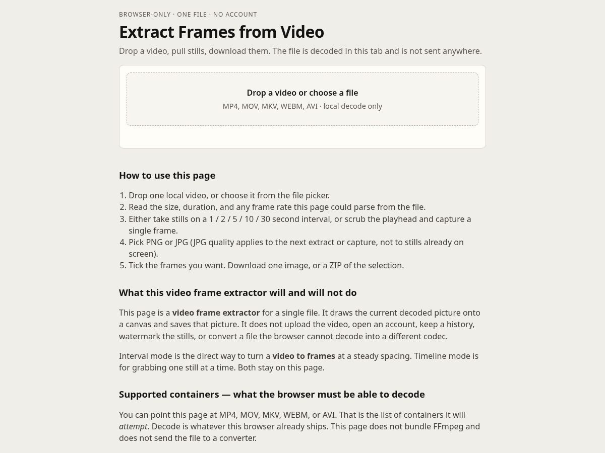 Landing-page snapshot of exportframes.com