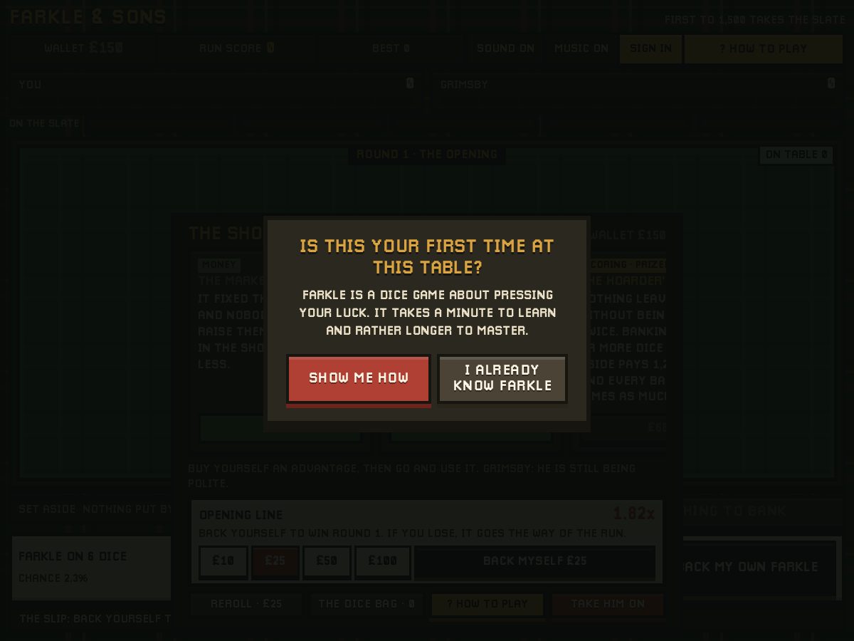 Landing-page snapshot of farkleandsons.com