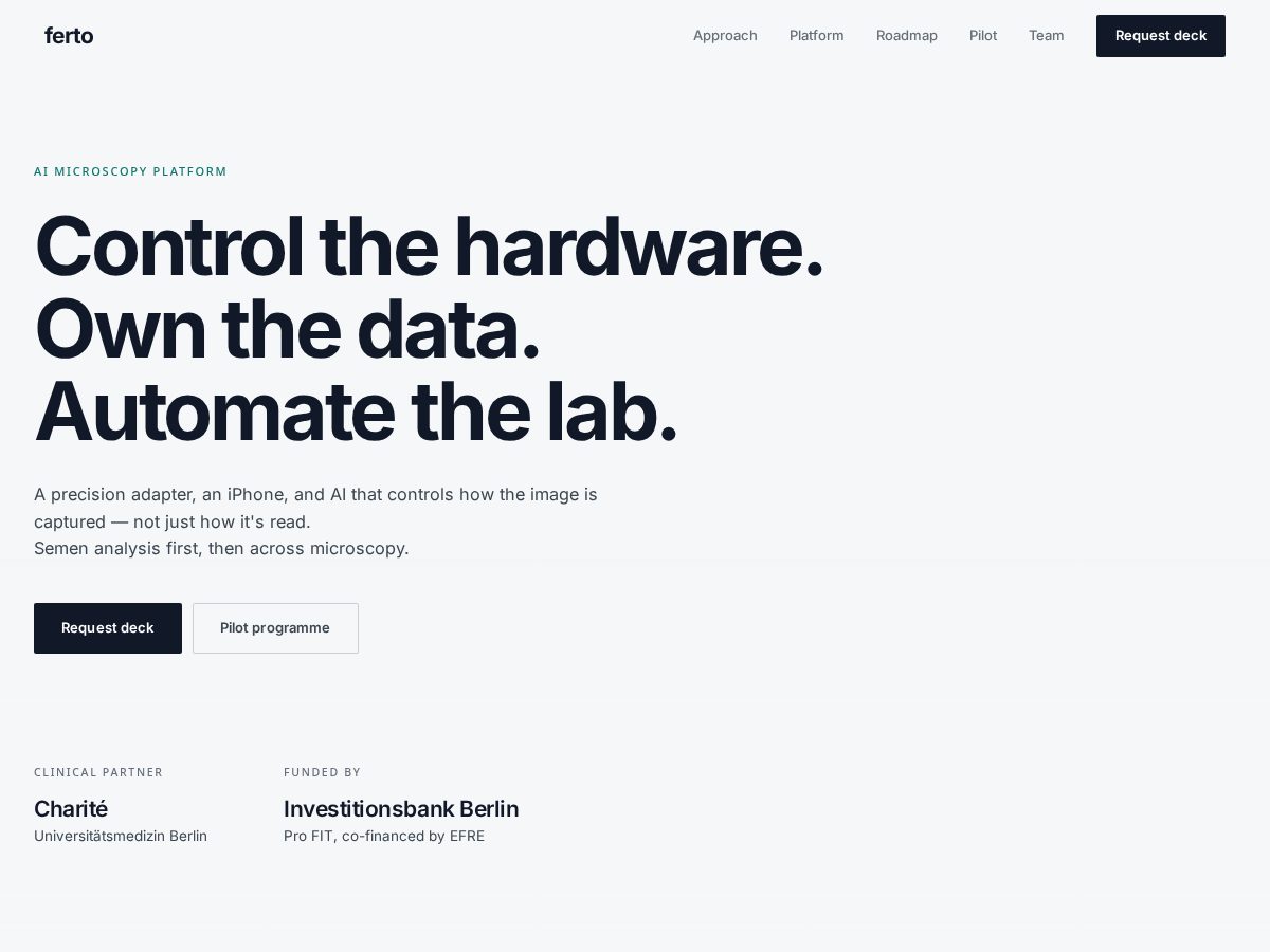 Landing-page snapshot of fertoai.com