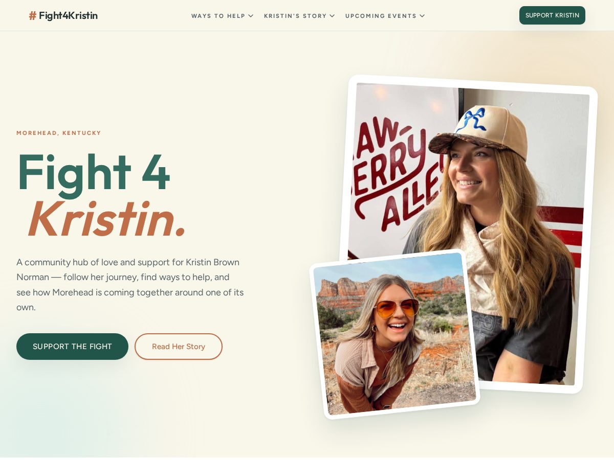 Landing-page snapshot of fight4kristin.com