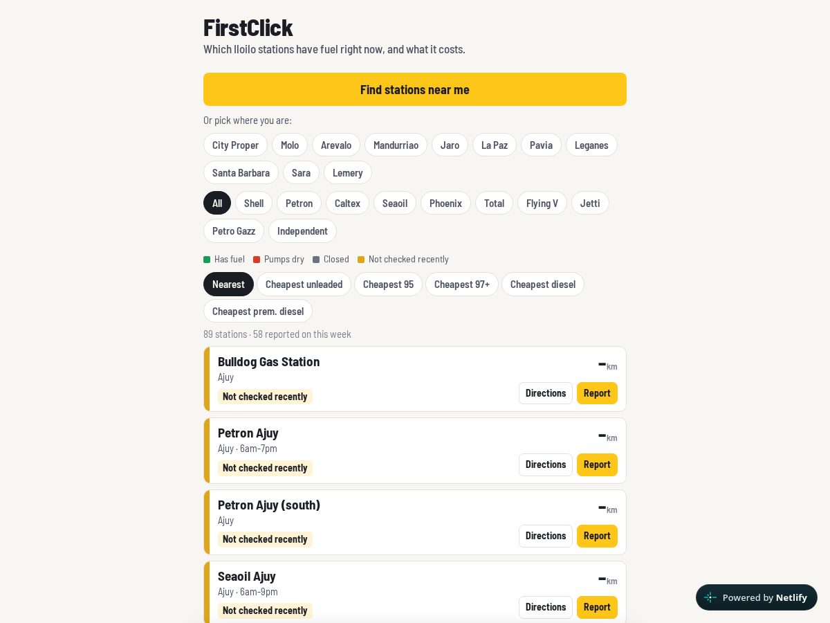 Landing-page snapshot of firstclick.live