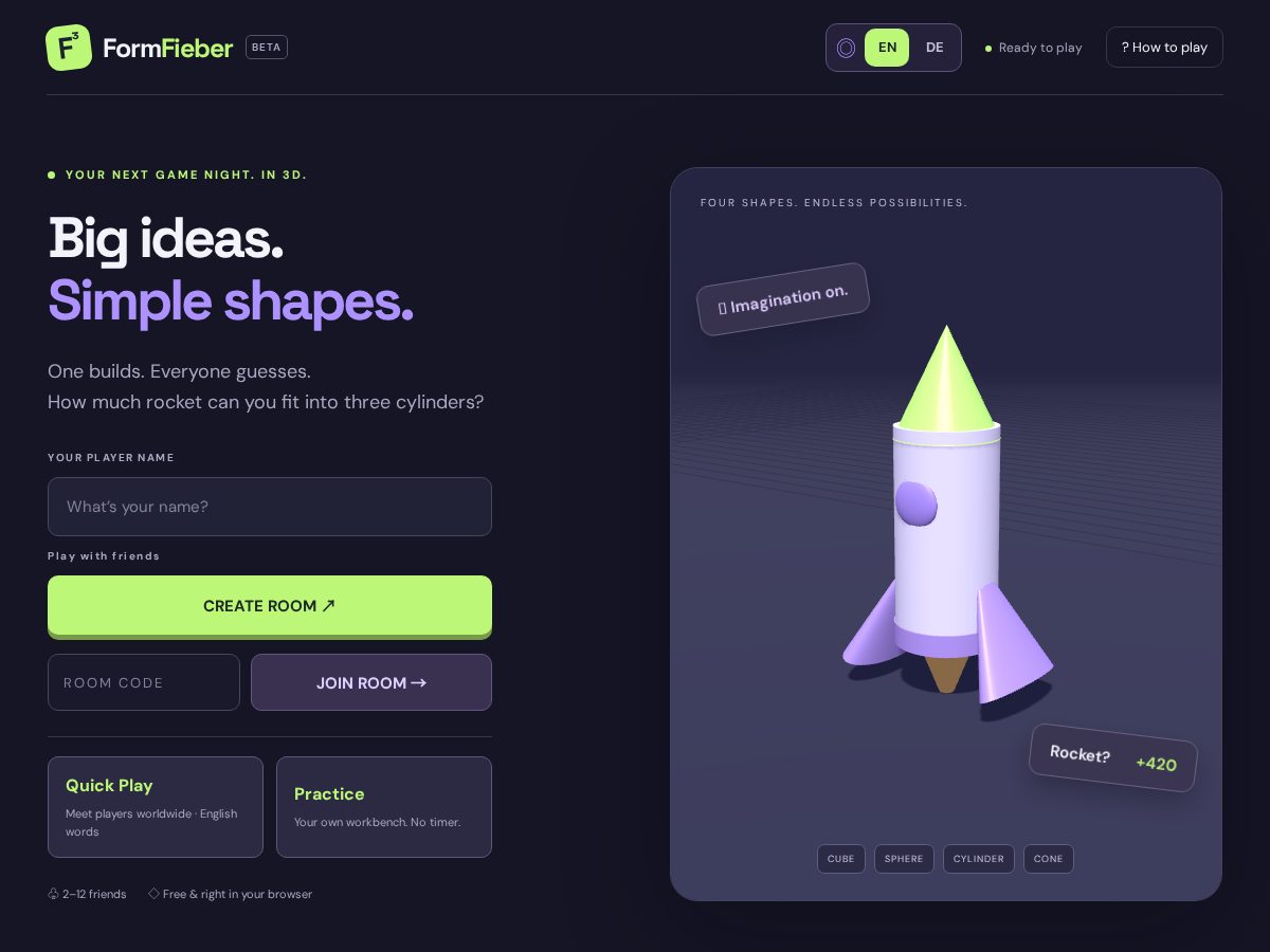 Landing-page snapshot of formfieber.com