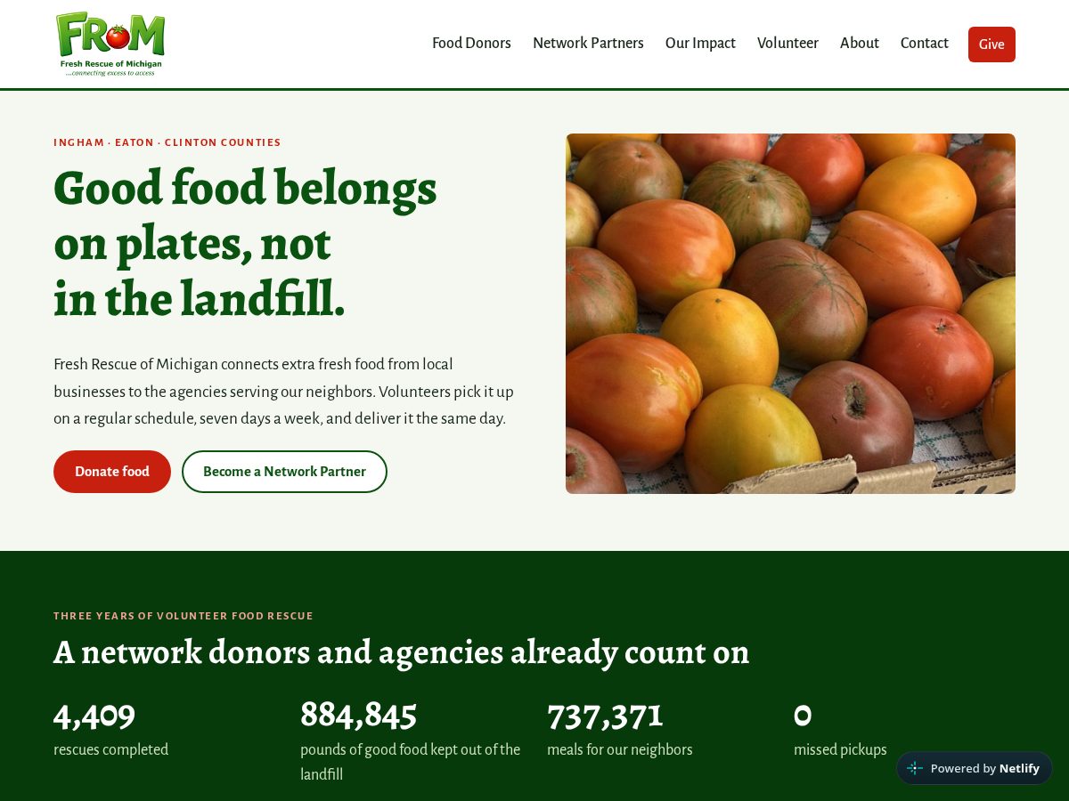 Landing-page snapshot of freshmi.org