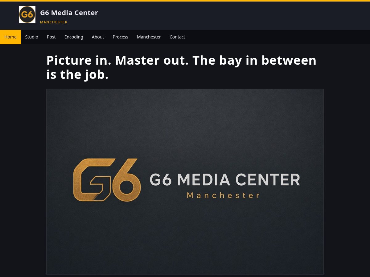 Landing-page snapshot of g6mediacenter.com
