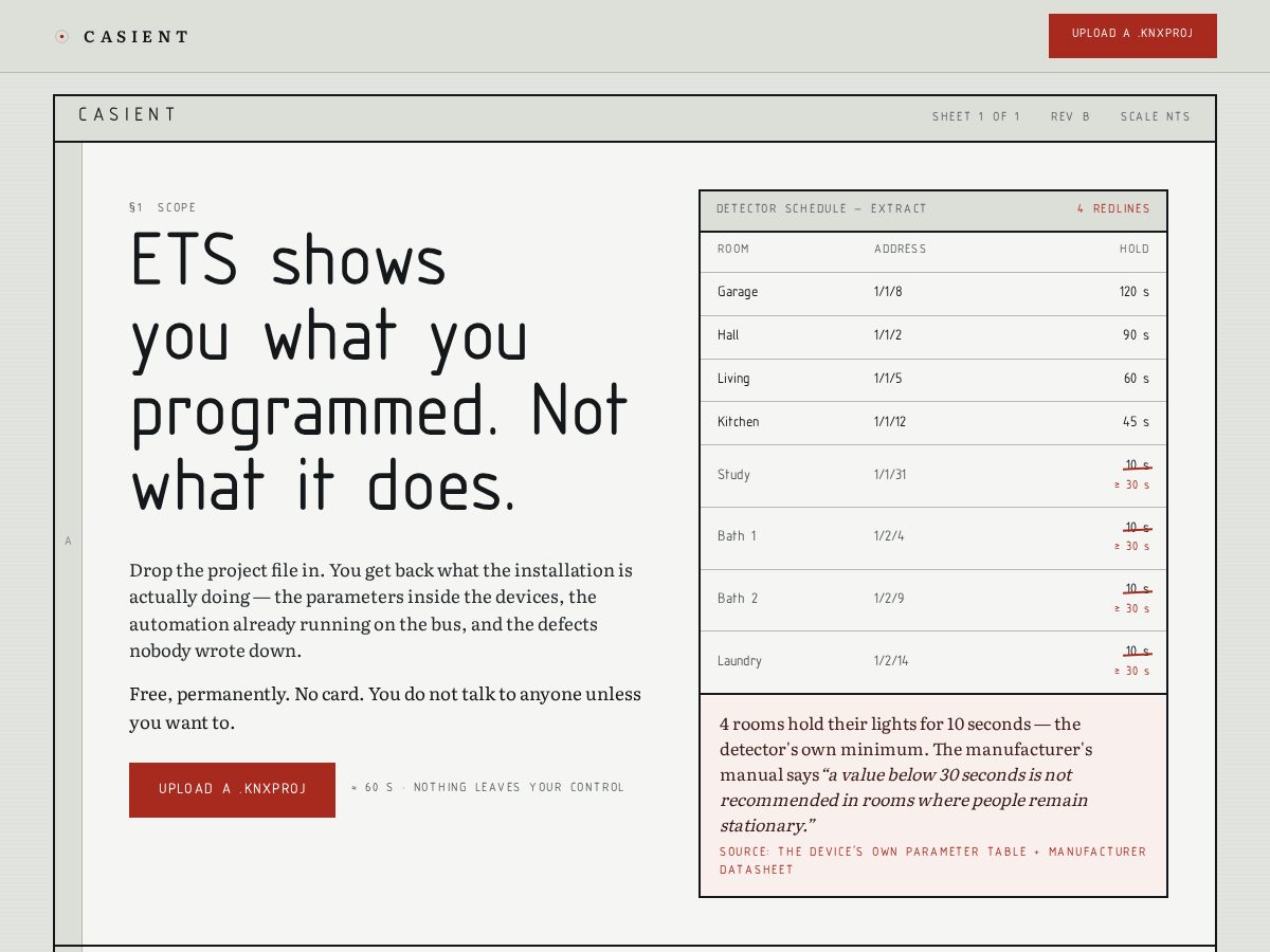 Landing-page snapshot of getcasient.com