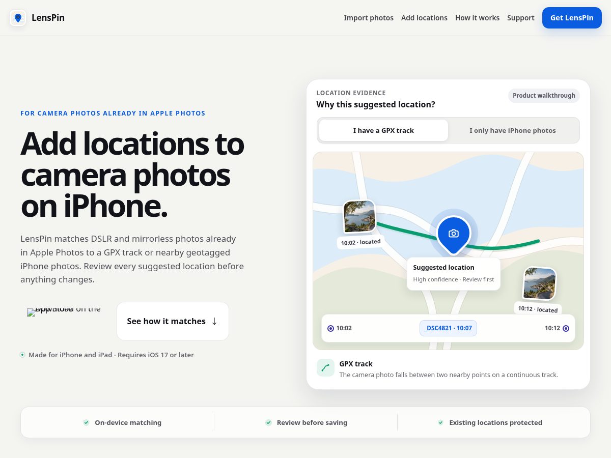 Landing-page snapshot of getlenspin.com