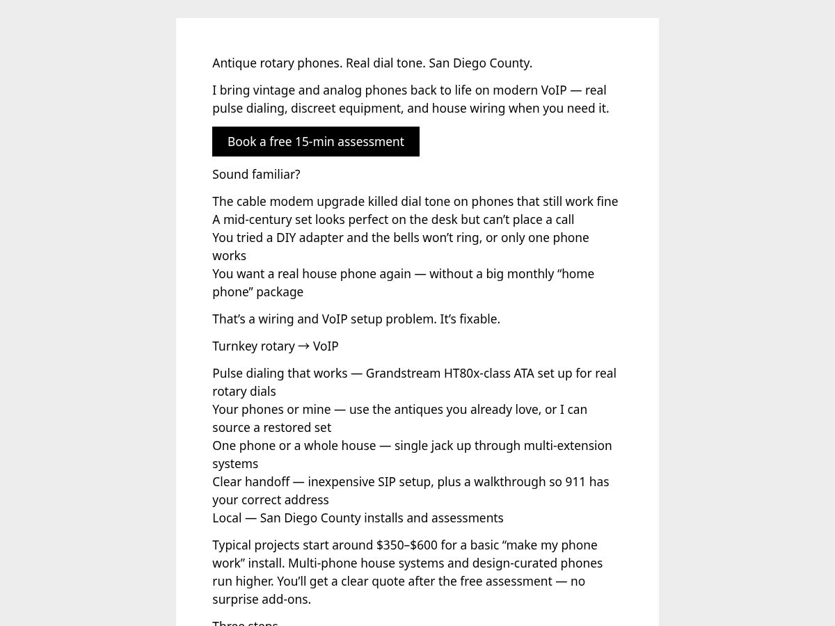 Landing-page snapshot of getrotaryworking.com