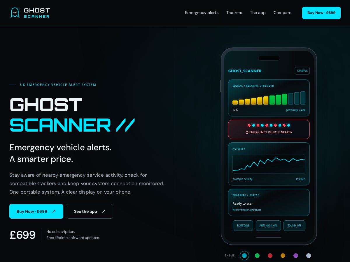 Landing-page snapshot of ghost-scanner.com