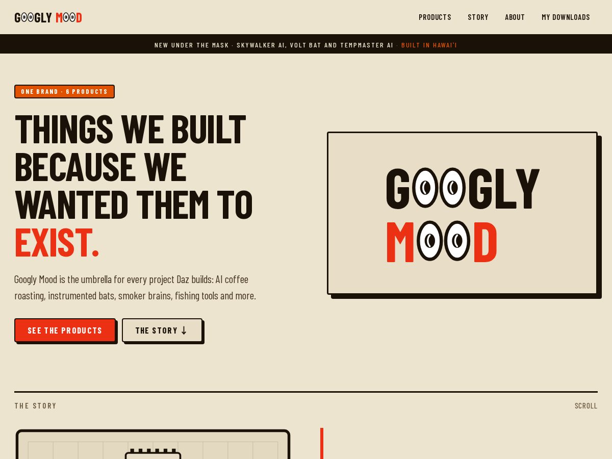 Landing-page snapshot of googlymood.com