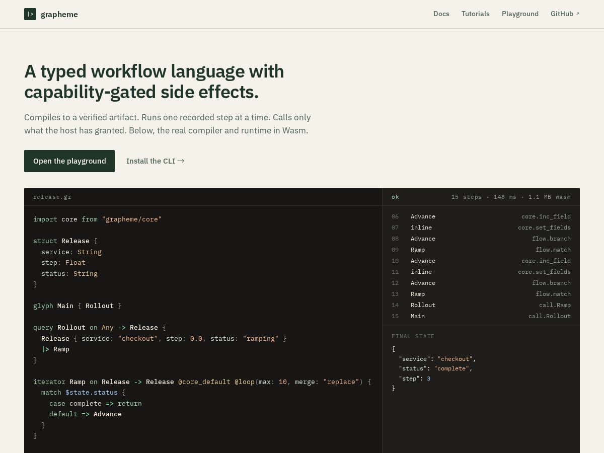 Landing-page snapshot of grapheme-lang.org