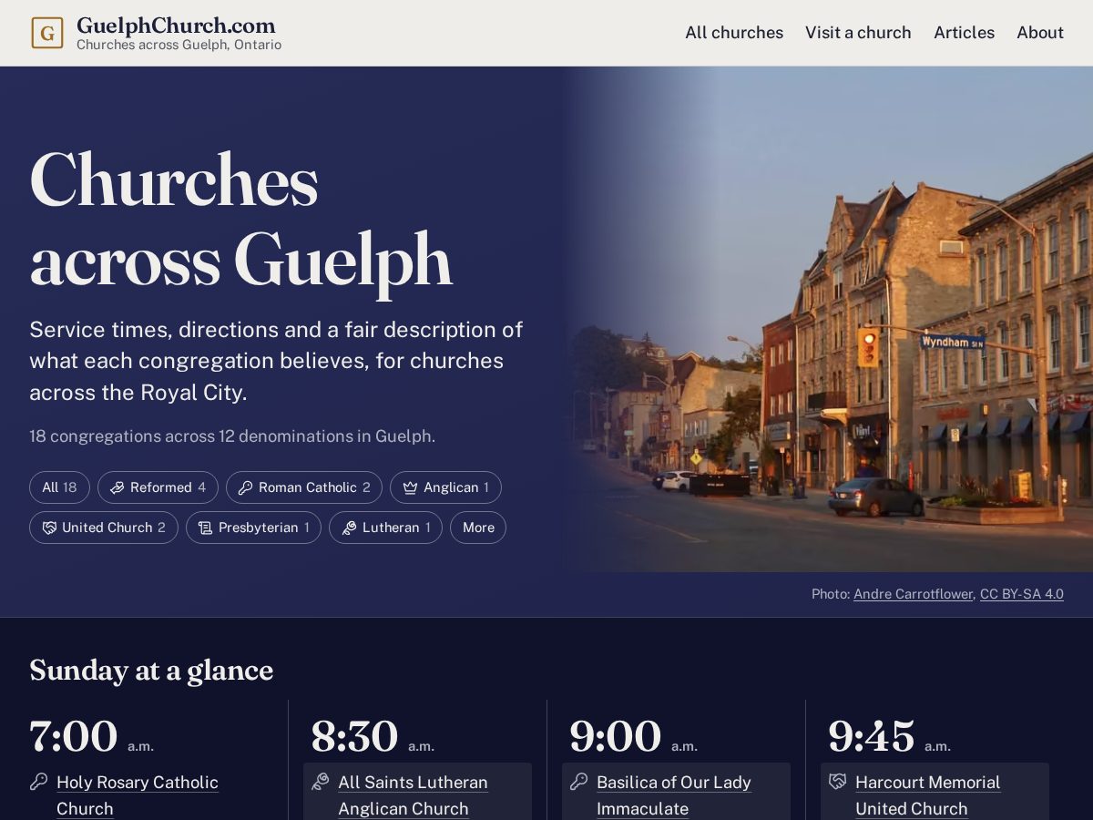 Landing-page snapshot of guelphchurch.com