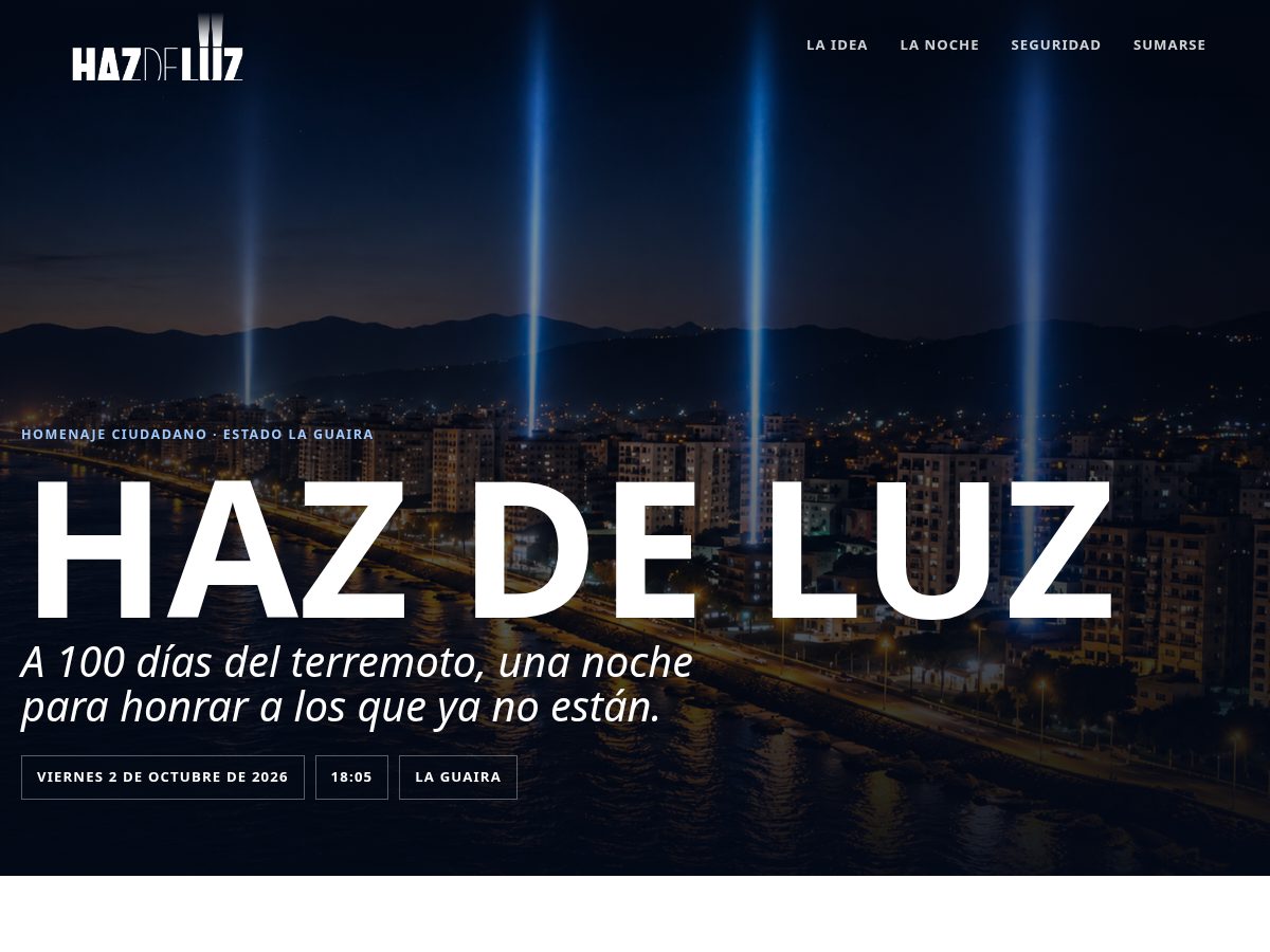 Landing-page snapshot of hazdeluz.site