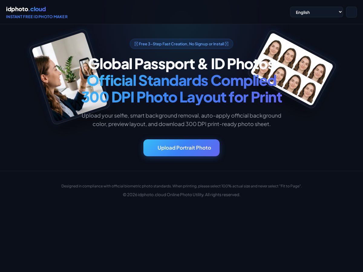 Landing-page snapshot of idphoto.cloud