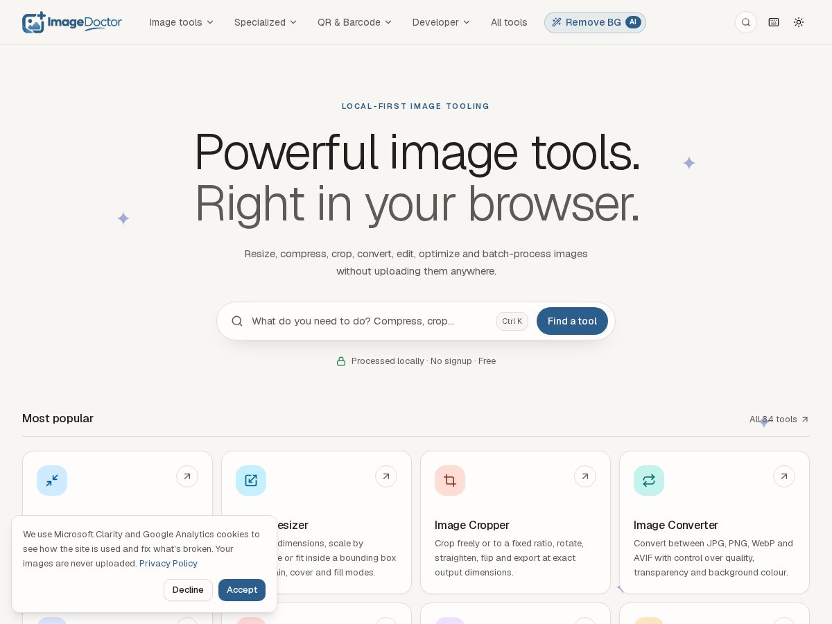 Landing-page snapshot of imgdoctor.site