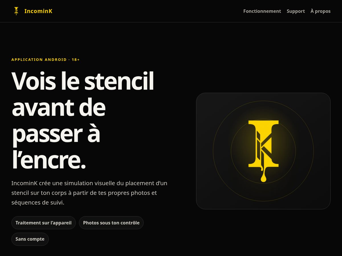 Landing-page snapshot of incomink.com