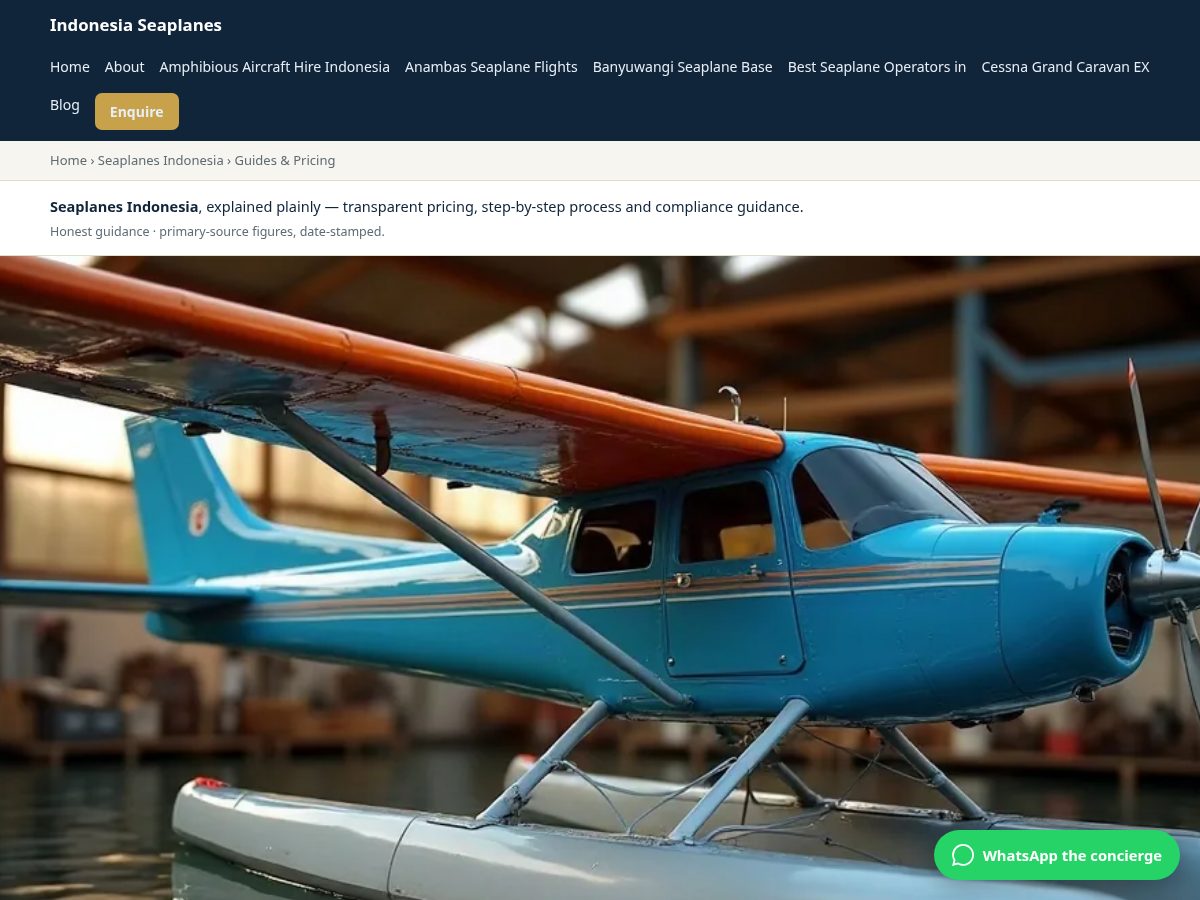 Landing-page snapshot of indonesiaseaplanes.com