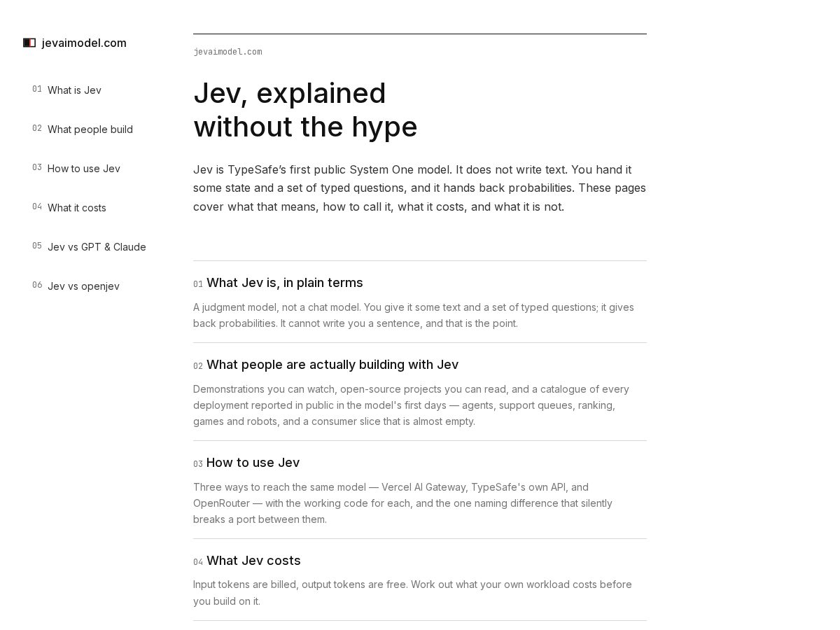 Landing-page snapshot of jevaimodel.com