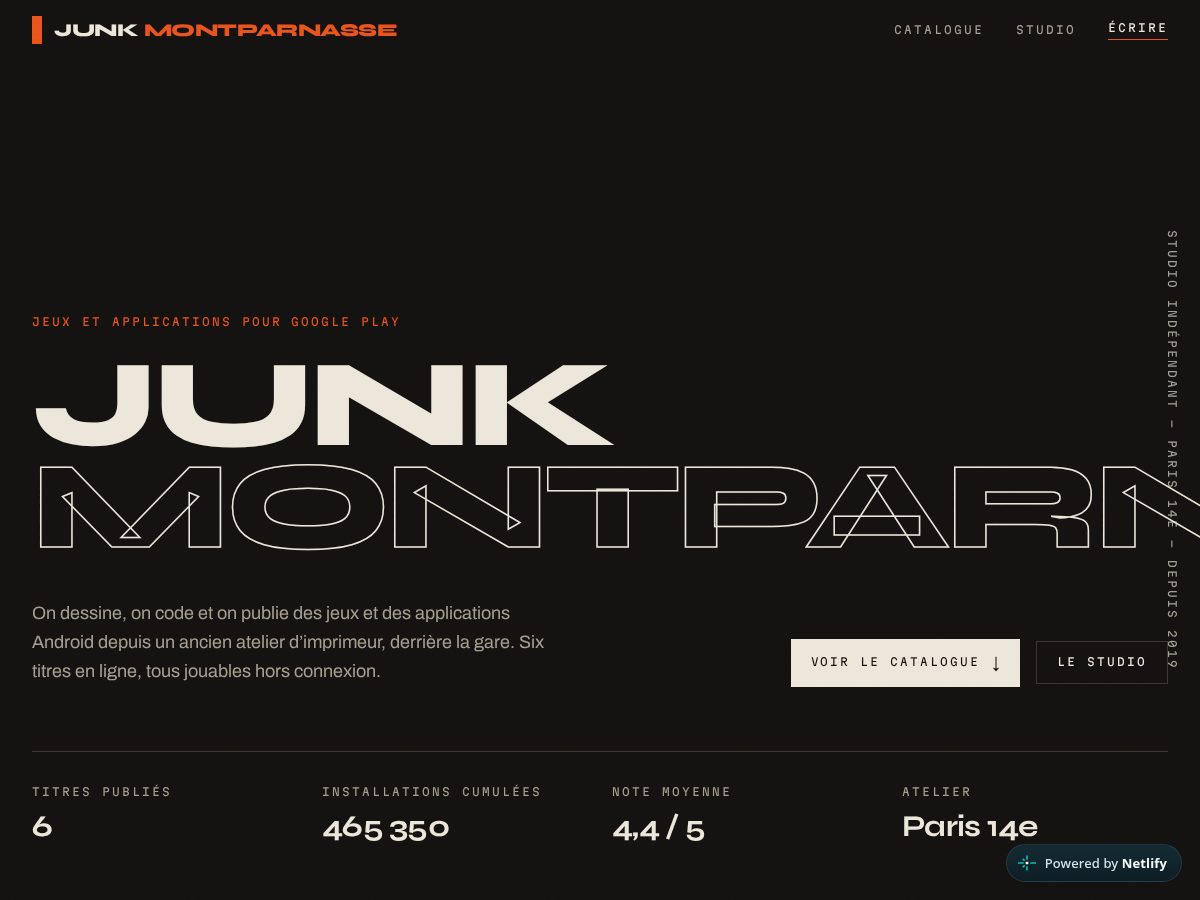 Landing-page snapshot of junkmontparnasse.click