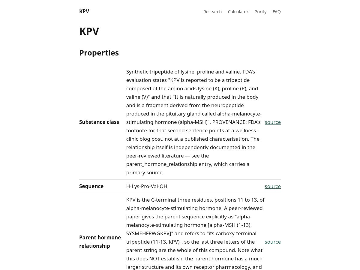 Landing-page snapshot of kpvreference.com
